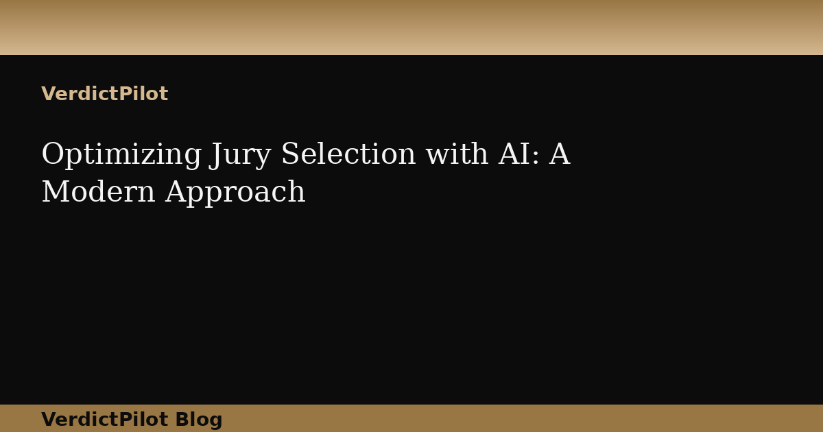 Optimizing Jury Selection with AI: A Modern Approach