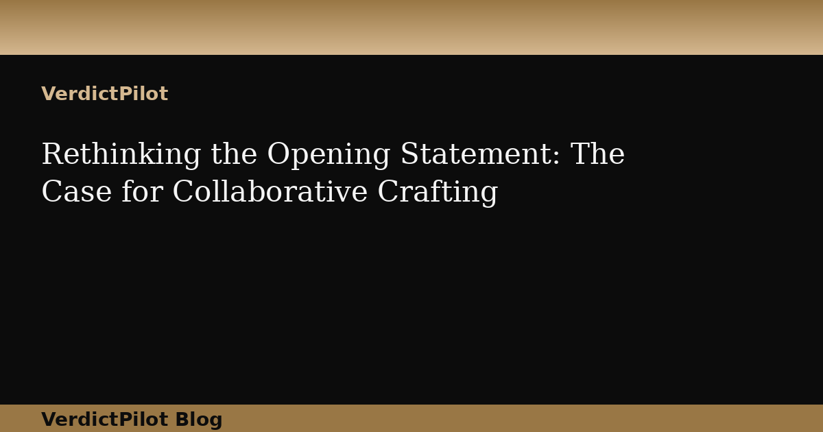 Rethinking the Opening Statement: The Case for Collaborative Crafting
