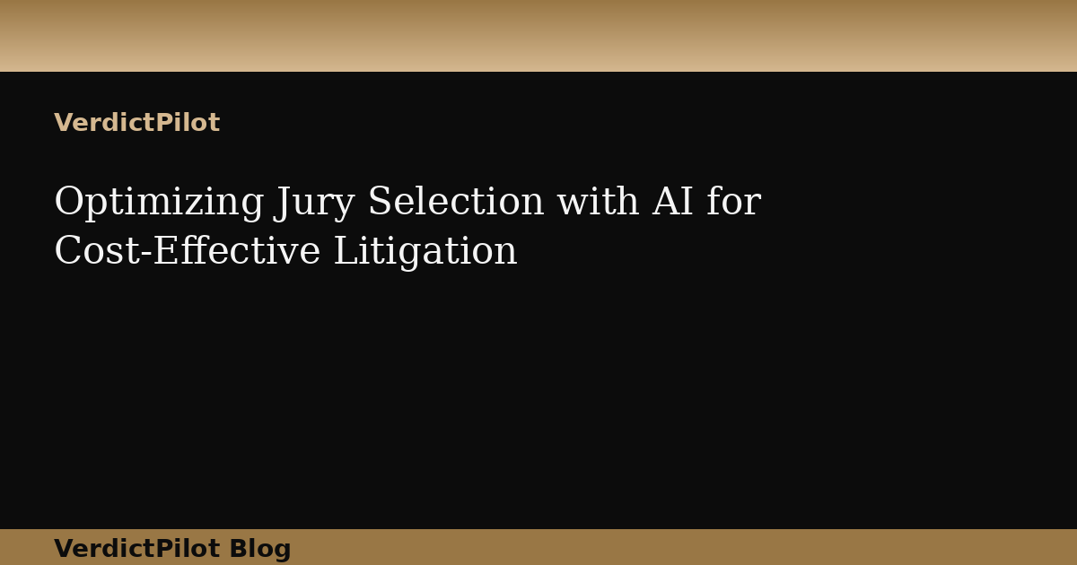 Optimizing Jury Selection with AI for Cost-Effective Litigation