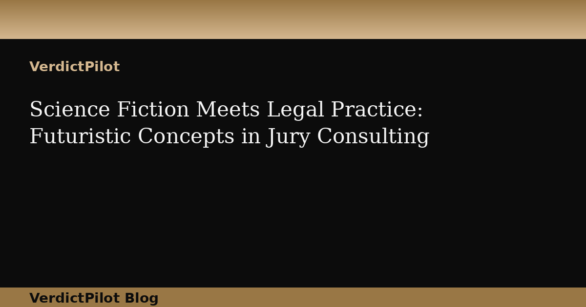 Science Fiction Meets Legal Practice: Futuristic Concepts in Jury Consulting