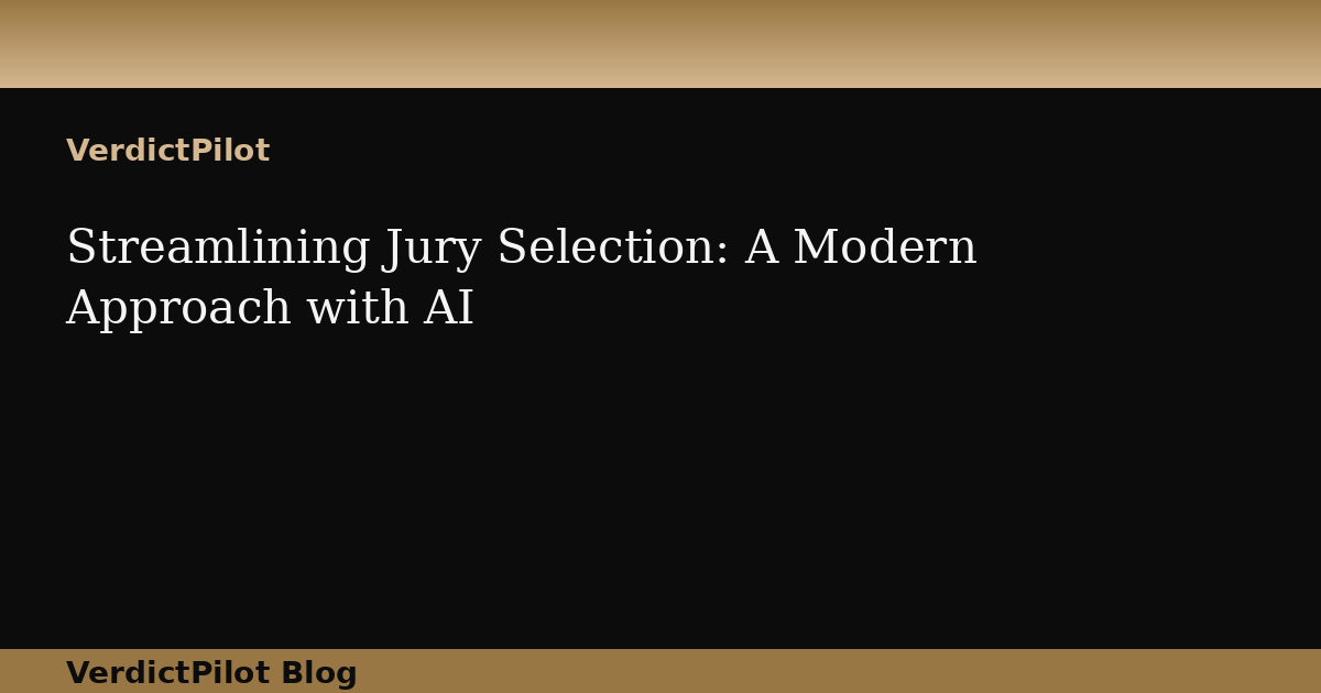 Streamlining Jury Selection: A Modern Approach with AI